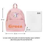 Sac à dos personnalisé avec nom et motif d'animal mignon - Cadeau d'anniversaire et de rentrée scolaire pour garçons et filles