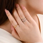Gepersonaliseerde Meerdere Harten Letter Sterling zilveren ring sierlijke sieraden verjaardag Valentijnsdag verjaardagscadeau voor vriendin vrouw zus