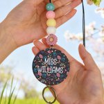 Personalisierte Blume Kürbis Schneeflocke Quaste Perle Lanyard mit Text Teacher's Day zurück zu Schule Geschenk für Lehrer
