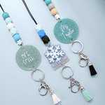 Personalisierte Blume Kürbis Schneeflocke Quaste Perle Lanyard mit Text Teacher's Day zurück zu Schule Geschenk für Lehrer