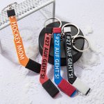 Personalisierter Mini Eishockeyschläger Schlüsselanhänger 3D-Druck mit Wunschtext und Nummer Winterspiele Geschenk für Teams Eishockey-Liebhaber
