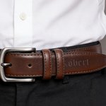 Personalized Initial Funny Men's Casual Buckle Leather Belt with Engraved Text and Name Birthday Valentine's Day Gift for Husband Boyfriend