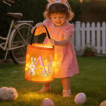 Personalized Cute Easter Bunny Letter LED Light Basket with Name Easter Gift for Kids  Family