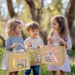 Henkilökohtainen söpö pääsiäispupu kukka Juutti Kangaskassi Initial ja nimi Egg metsästys tarvikkeet pääsiäinen lahja pojille tytöille pääsiäinen lahja