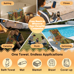 Personalized Bohemian Style Highland Cow Quick-Dry Oversized Beach Towel with Name Beach Party Daily Use Holiday Gift for Friends Women