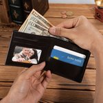 Personalised Multicolour My Missing Piece Men's PU Leather Wallet with Names Valentine's Day Anniversary Gift for Boyfriend Husband