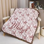 Personalizzato retrò occidentale Cowboy stile morbido Tassel Throw Blanket con nome Home Decor Compleanno Anniversario regalo per le donne Cowboy Lovers