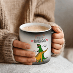 Personalised Funny Dinosaur Design 12 oz Thermochromic Ceramic Coffee Mug with Name Birthday Valentine's Day Gift for Couple