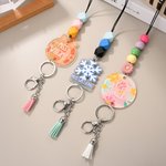 Personalisierte Blume Kürbis Schneeflocke Quaste Perle Lanyard mit Text Teacher's Day zurück zu Schule Geschenk für Lehrer