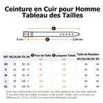 Ceinture en Cuir Personnalisée avec Texte Gravé Cadeau Anniversaire Fête des Pères pour Homme Petit Ami Marié