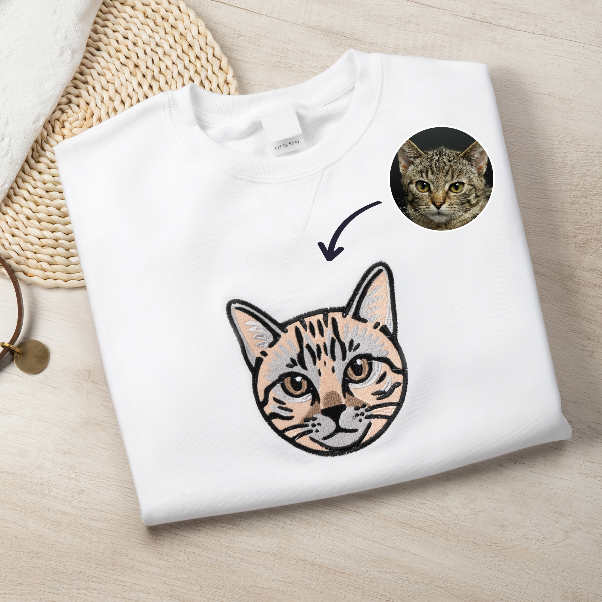 Personnalisé brodé 1-3 Portrait de l'animal de compagnie T-shirt Sweatshirt Hoodie avec noms Cadeau d'anniversaire de vacances pour les propriétaires d'animaux de compagnie