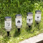 Personalisiertes Regenbogen Katze Hund Pfotenabdruck Solar Gartenlicht mit Namen Text Datum Erinnerung Trauergeschenk für Tierbesitzer Tierliebhaber