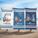 Personoitu eläinmerimies alkukirjain nopeasti kuivuva rantapyyhe nimellä kesän matka ja syntymäpäiväjuhla pojille ja tytöille