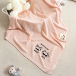 Personalised Multi-Colour Embroidered 1-2 Pet Ear Outlines Baby Blanket with Name Baby Shower Birthday Gift for Babies Parents