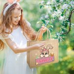 Sac en toile de jute avec nom Cadeau de fête de Pâques pour garçons filles
