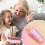 Gepersonaliseerde Ice Cream Waffle Bunny 15 oz waterfles met rietje en naam Verjaardag Zomervakantie Reiscadeau voor kinderen