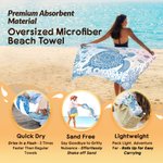 Personalized Sea ​​Turtle Quick Dry Oversized Microfiber Beach Towel with Name Holiday Birthday Gift for Family Friend