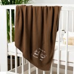 Personalised Multi-Colour Embroidered 1-2 Pet Ear Outlines Baby Blanket with Name Baby Shower Birthday Gift for Babies Parents