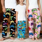Personalised Multi-Colour Gamepad Pyjama Bottoms with Name and Drawstring Funny Game Theme Daily Wear Gift for Family Friends