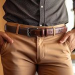 Cinturón de cuero personalizado I Love You con texto grabado Aniversario Día de San Valentín Viaje de negocios Accesorio Regalo para Marido