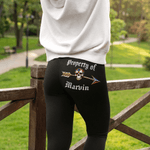 Personalized Property of Skull Arrow High-Waist Yoga Pants with Name Daily Outfit Birthday Gift for Girlfriend Woman