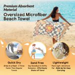 Personifierad Multicolor Floral Grid Quick Dry Oversized Beach Handduk med namn Travel Essentials Födelsedag Sommar Semester Party Present för kvinnor