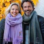 Personalised Birth Flower Bouquet Soft Warm Tassel Scarf with Name Winter Accessory Anniversary Birthday Gift for Family Friend