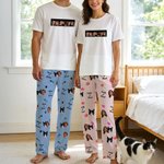 Personalized Picture Frame Face Photos Adult Pajamas Set with Names and Date Daily Wear Valentine's Day Anniversary Birthday Gift for Couple