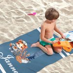 Personoitu eläinmerimies alkukirjain nopeasti kuivuva rantapyyhe nimellä kesän matka ja syntymäpäiväjuhla pojille ja tytöille