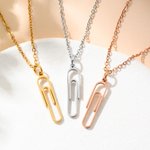 Personalisierte Büroklammer Halskette mit eingraviertem Namen Modeschmuck täglichen Gebrauch Geburtstag Geschenk für Frauen Büroangestellte