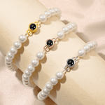 Personalized Photo Projection Pearl Bracelet Dainty Jewelry Birthday Valentine's Day Anniversary Gift for Mom Girlfriend Sister