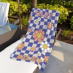 Personifierad Multicolor Floral Grid Quick Dry Oversized Beach Handduk med namn Travel Essentials Födelsedag Sommar Semester Party Present för kvinnor