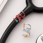 Gepersonaliseerde Multicolor Naam Geboortesteen Stethoscoop ID Tag Medische accessoire Verpleegkundige Dag Waardering Afstuderen Gift voor verpleegkundige arts Medisch Student