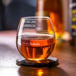 Personalizzato divertente citazione Definizione Nome Whisky Bourbon Bicchieri con sottobicchiere in ardesia Regalo di festa di compleanno per colleghi Amici Famiglia