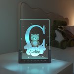 Personalized Dreamy Star Cloud Multiple Animals Initial LED Night Light with Name and Wooden Base Room Decor Birthday Christmas Gift for Babies Kids