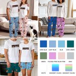 Personalized Picture Frame Face Photos Adult Pajamas Set with Names and Date Daily Wear Valentine's Day Anniversary Birthday Gift for Couple