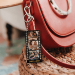 Gepersonaliseerde 3 Film Foto's Acryl sleutelhanger met tekst en initiaal Verjaardag Valentijnsdag Memorial Gift voor vrienden echtparen