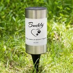 Personalisiertes Regenbogen Katze Hund Pfotenabdruck Solar Gartenlicht mit Namen Text Datum Erinnerung Trauergeschenk für Tierbesitzer Tierliebhaber