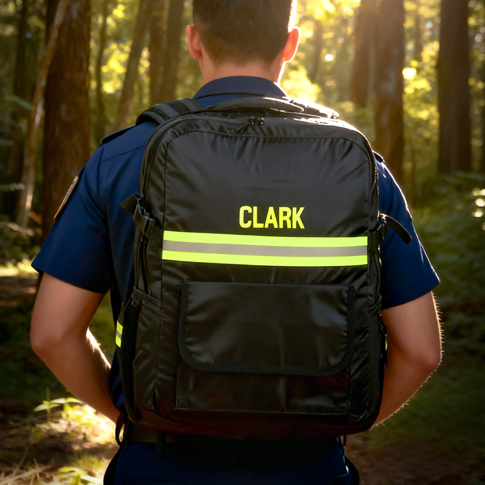 Sac à dos à bandes réfléchissantes de grande capacité pour pompier personnalisé avec nom Cadeau d'anniversaire pour pompiers