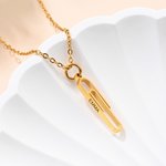 Personalisierte Büroklammer Halskette mit eingraviertem Namen Modeschmuck täglichen Gebrauch Geburtstag Geschenk für Frauen Büroangestellte