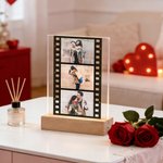 Luce notturna LED a pellicola personalizzata con 3 foto, luce a 7 colori - Regalo di San Valentino per coppia