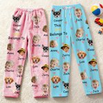 Personalisierte Pyjamahose mit 1–6 Gesichts­fotos Text und Namen Alltag Geburtstag Jahrestag Geschenk für Familie Freunde