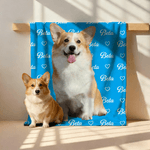 Personnalisé Multicolore Star Bone Name Photo Soft Throw Blanket Home Decor Daily Use Birthday Gift for Pet Lover (Cadeau d'anniversaire pour l'amoureux des animaux)