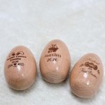 Personalised Bunny Design Wooden Easter Egg Musical Shaker with Engraving Name Text and Year Easter Egg Hunt Party Gift for Kids