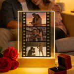 Luce notturna LED a pellicola personalizzata con 3 foto, luce a 7 colori - Regalo di San Valentino per coppia