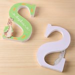 Personalized Cute Easter Rabbit Initial Multicolour Ornament with Name Desk Party Decor Basket Stuffer Easter Gift for Family Kids