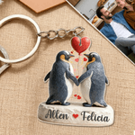 Portachiavi in acrilico personalizzato a tema amore con nome per San Valentino, regalo di anniversario per le coppie