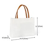 Personalised Cartoon Couple Canvas Tote Bag with Name and PU Leather Handle Travel Essentials Birthday Valentine's Day Gift for Couple