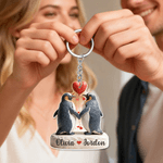 Portachiavi in acrilico personalizzato a tema amore con nome per San Valentino, regalo di anniversario per le coppie