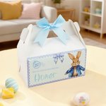 Personalised Cute Easter Bunny Bow Gift Box with Handle and Name Easter Party Gift for Kids